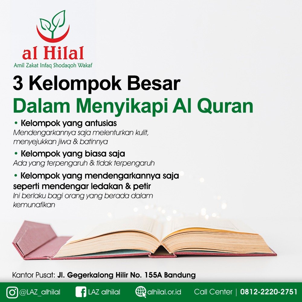 3 Kelompok dalam Menyikapi Al Qur'an LAZ alHilal 3 Kelompok dalam Menyikapi Al Qur'an LAZ alHilal