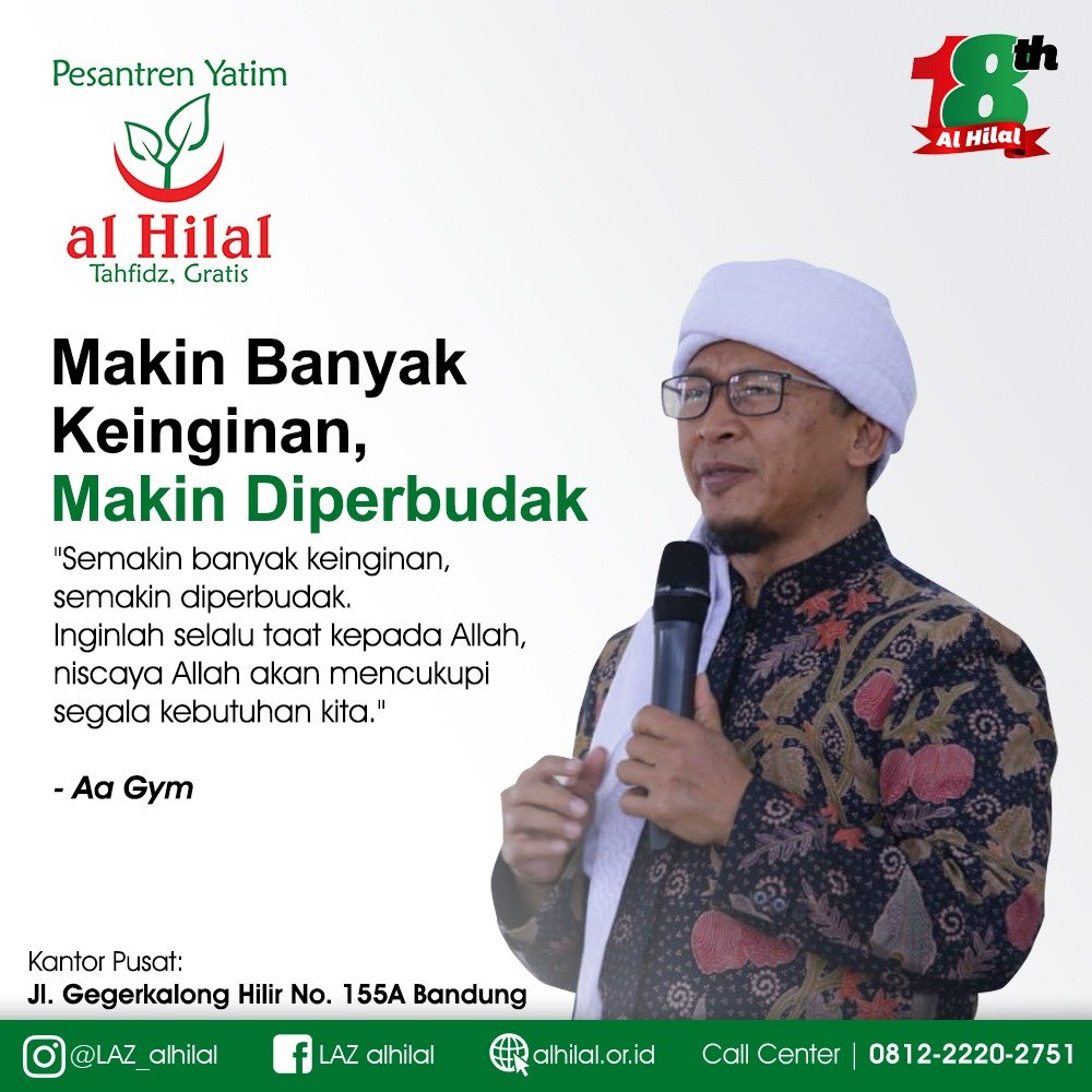 Semakin Banyak Keinginan Makin di Perbudak LAZ alHilal Semakin Banyak Keinginan Makin di Perbudak LAZ alHilal