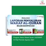 Program Sebar Wakaf Quran LAZISWAF Al Hilal Periode Agustus 2021