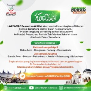 Segera Dilaksanakan Sebar Wakaf Quran Sumatra, Laziswaf al Hilal
