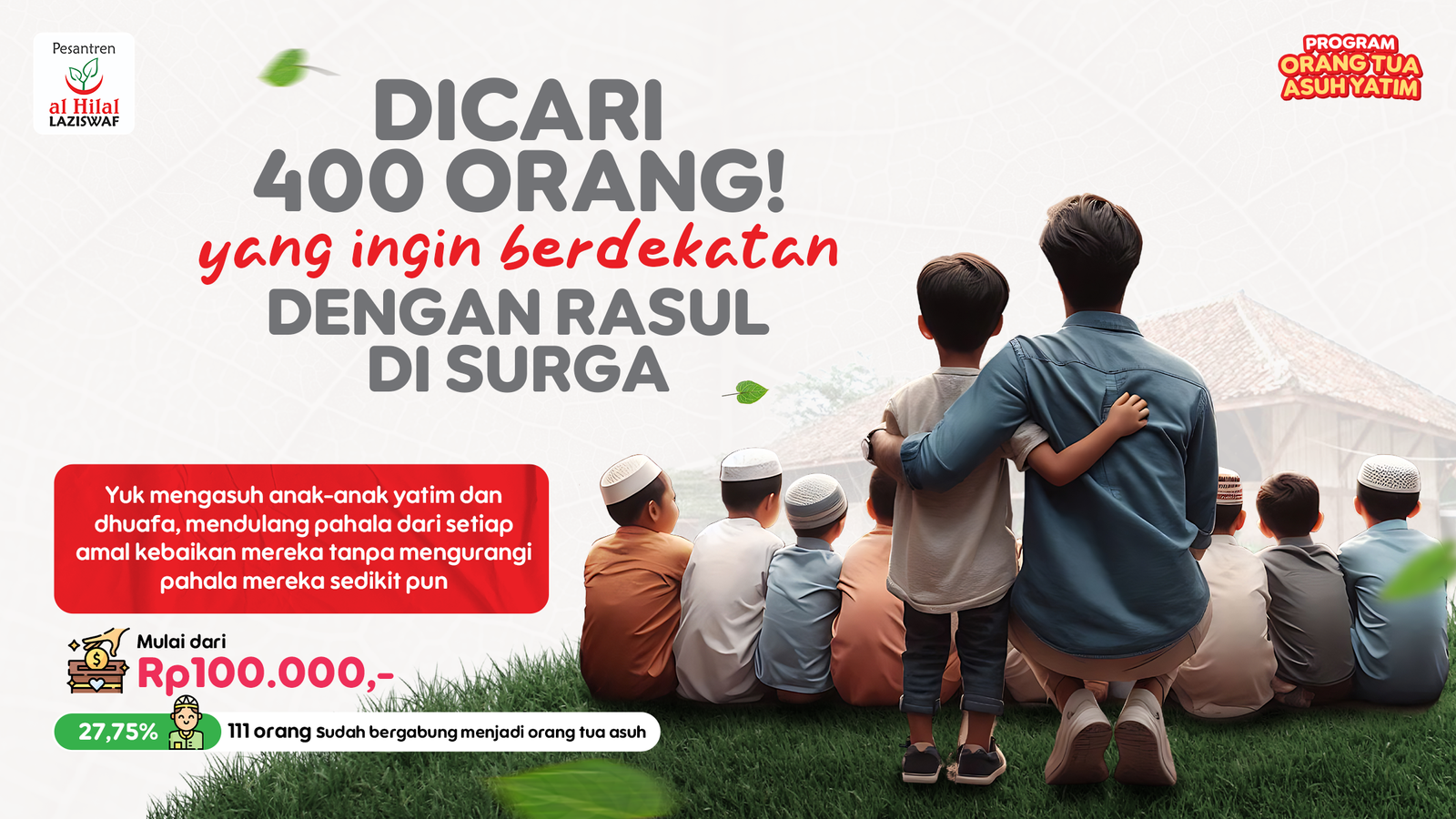 Orang Tua Asuh untuk 400 Anak Yatim dan Penghafal Qur'an