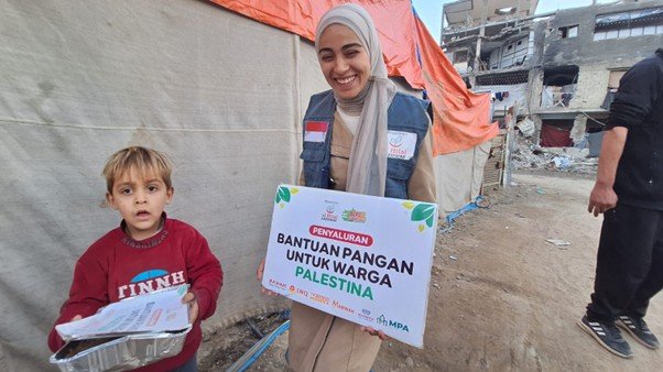 Seribu Paket Bantuan Pangan Berhasil Disalurkan untuk Temani Ramadhan Warga di Gaza Utara Palestina