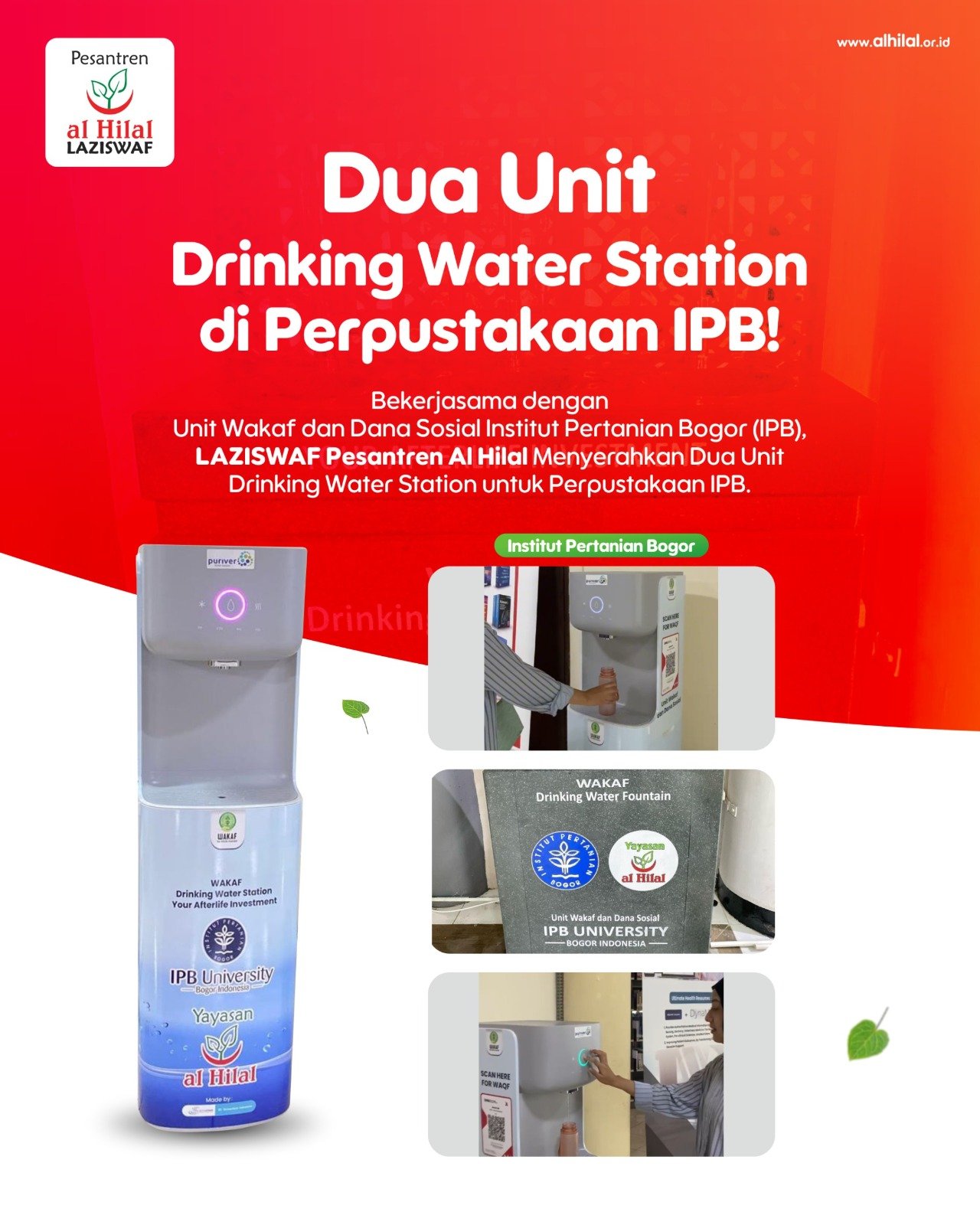 LAZ Provinsi Jawa Barat | 2 Drinking Water Station di Library IPB