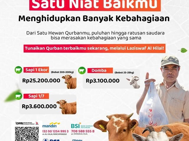Kurban 2026: Satu Niat Baikmu, Menghidupkan Banyak Kebahagiaan bersama LAZISWAF Al-Hilal
