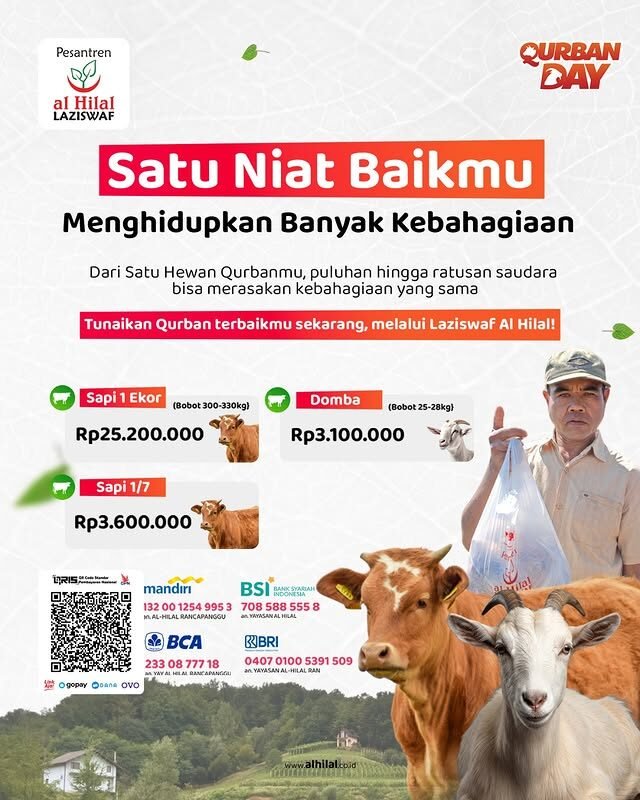 Kurban 2026: Satu Niat Baikmu, Menghidupkan Banyak Kebahagiaan bersama LAZISWAF Al-Hilal