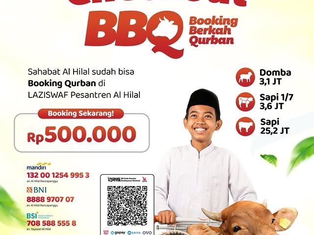 Kurban 2026: Checkout BBQ (Booking Berkah Qurban) di LAZISWAF Al-Hilal, Mulai Rp500.000!