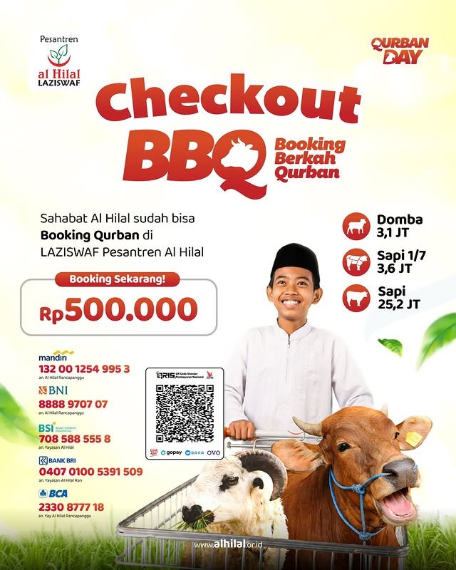 Kurban 2026: Checkout BBQ (Booking Berkah Qurban) di LAZISWAF Al-Hilal, Mulai Rp500.000!