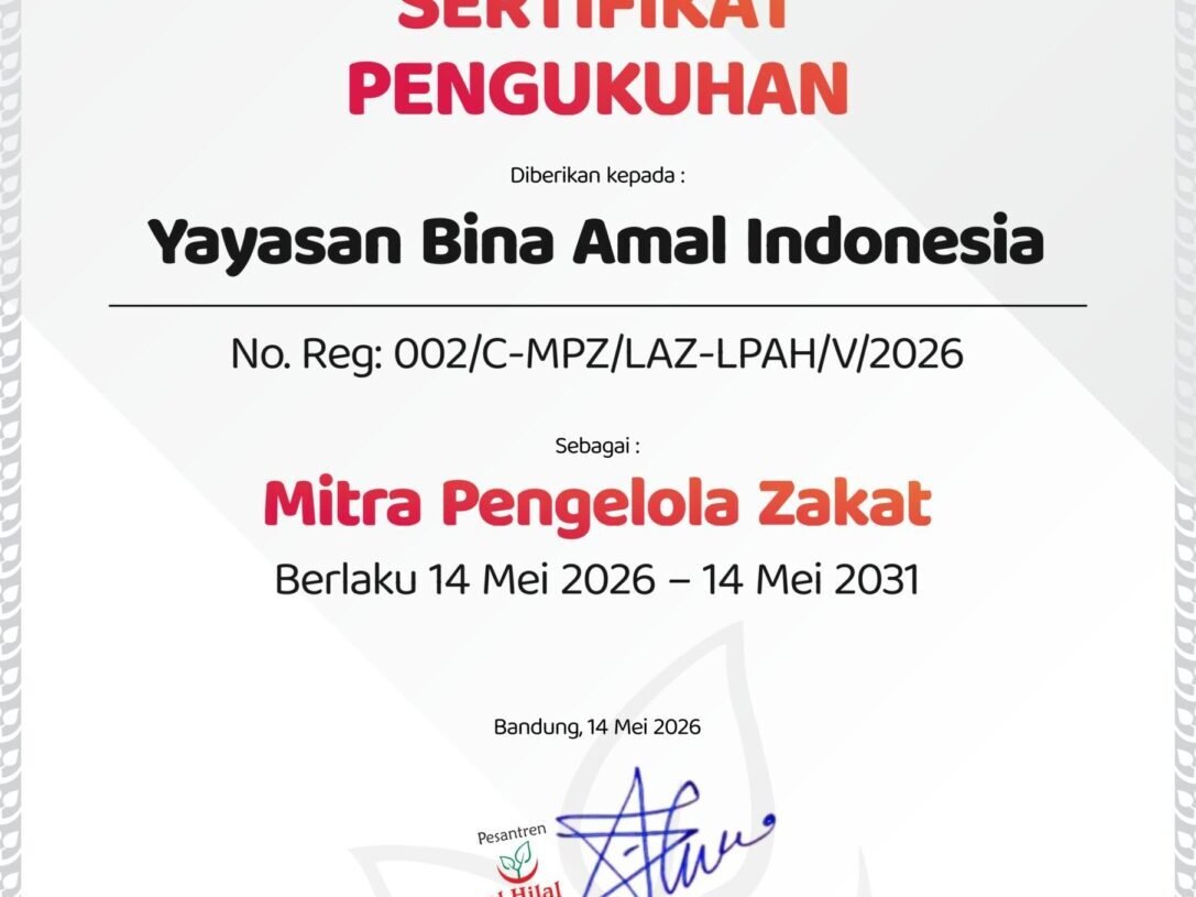Perkuat Tata Kelola ZIS, LAZIS Pesantren Al Hilal Kukuhkan Yayasan Bina Amal Indonesia sebagai Mitra Pengelola Zakat