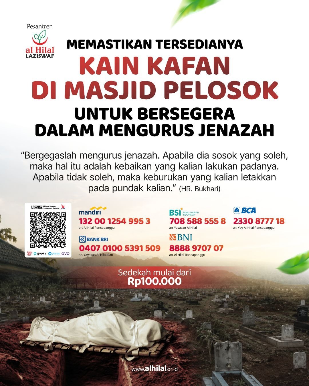 Kain Kafan di Masjid Pelosok: Program Mulia dari Lembaga Amil Zakat Bandung LAZISWAF Al Hilal