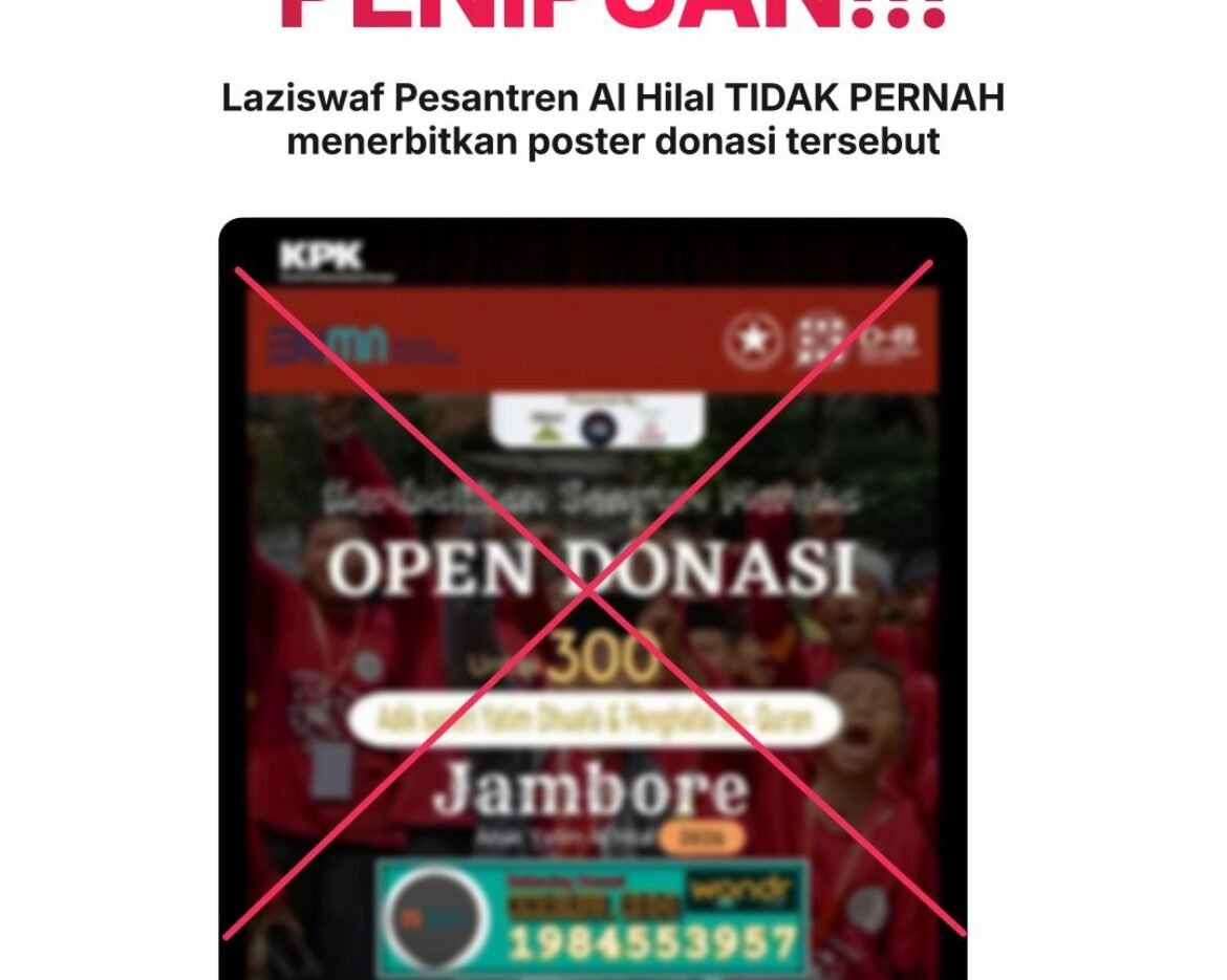 Klarifikasi Resmi: Poster "Open Donasi Jambore Anak Yatim Al Hilal 2026" adalah HOAX