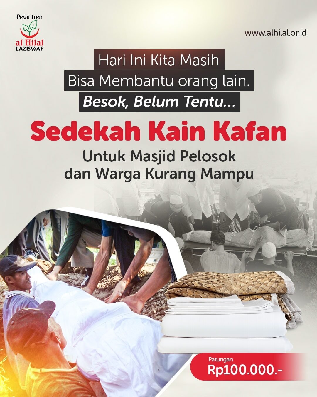 Sedekah Kain Kafan untuk Masjid Pelosok dan Warga Kurang Mampu