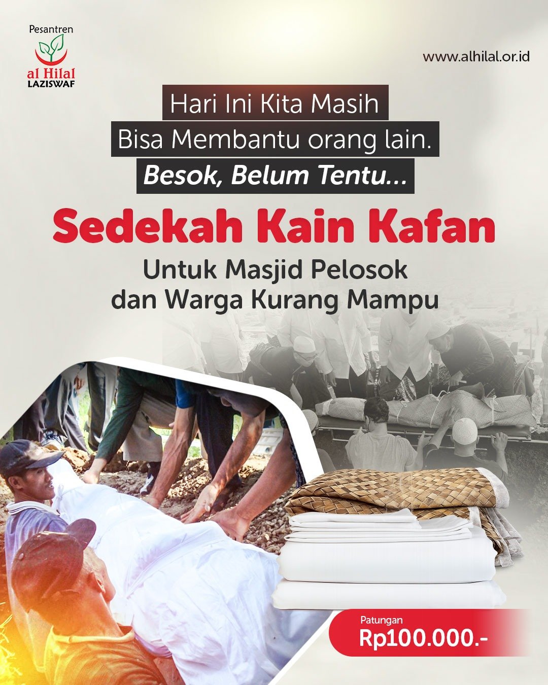 Sedekah Kain Kafan untuk Masjid Pelosok dan Warga Kurang Mampu