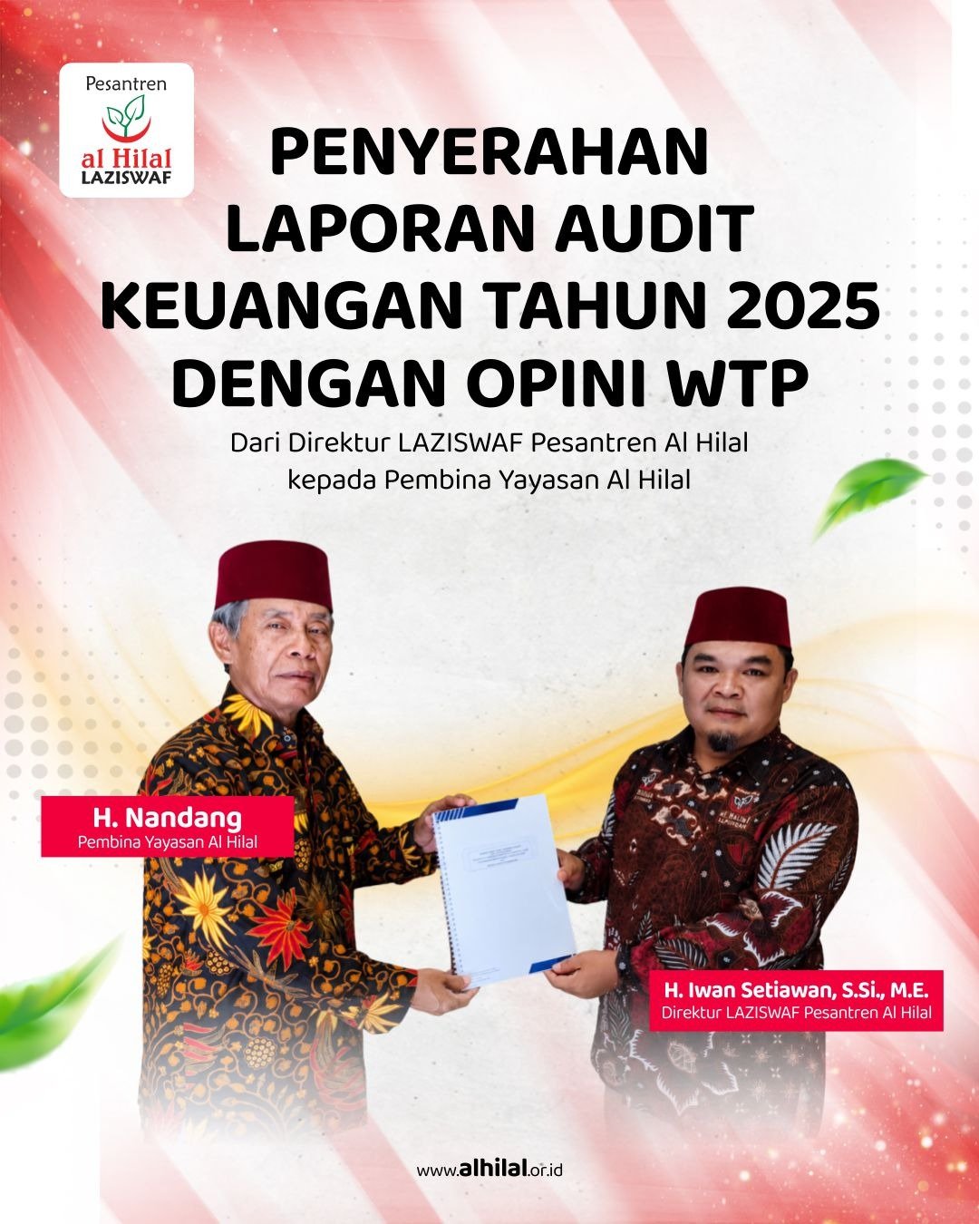 LAZ Bandung Terpercaya, Al Hilal Raih Opini WTP Audit 2025
