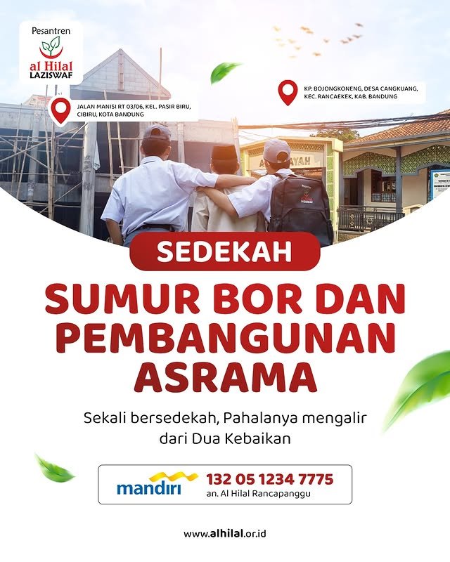 Lembaga Amil Zakat Bandung: Informasi Program Sedekah Sumur Bor dan Pembangunan Asrama Santri Yatim