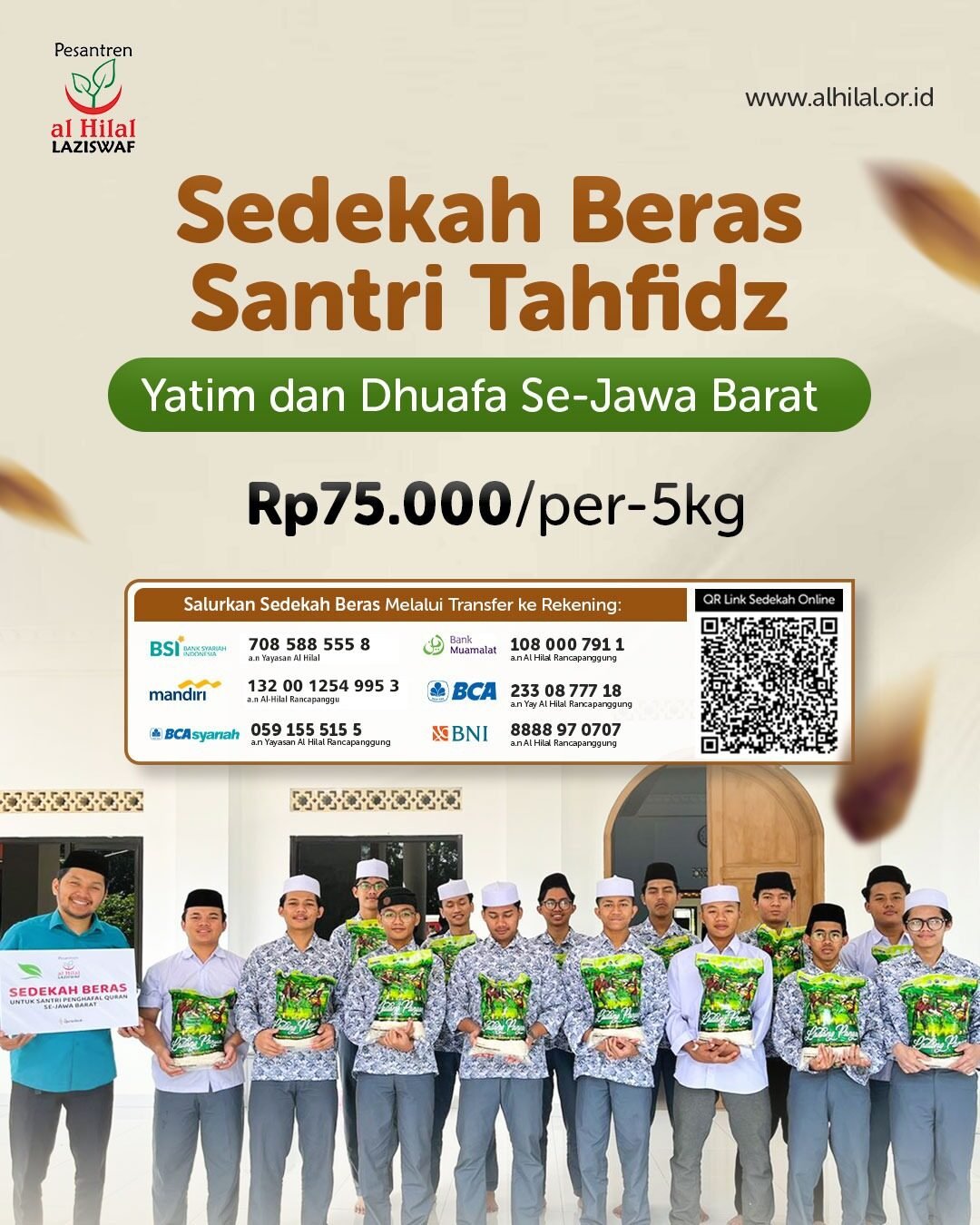 Lembaga Amil Zakat Provinsi Sedekah Beras Santri Tahfidz Mulai 75k Per 5kg