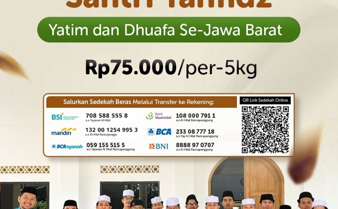 Lembaga Amil Zakat Provinsi Sedekah Beras Santri Tahfidz Mulai 75k Per 5kg