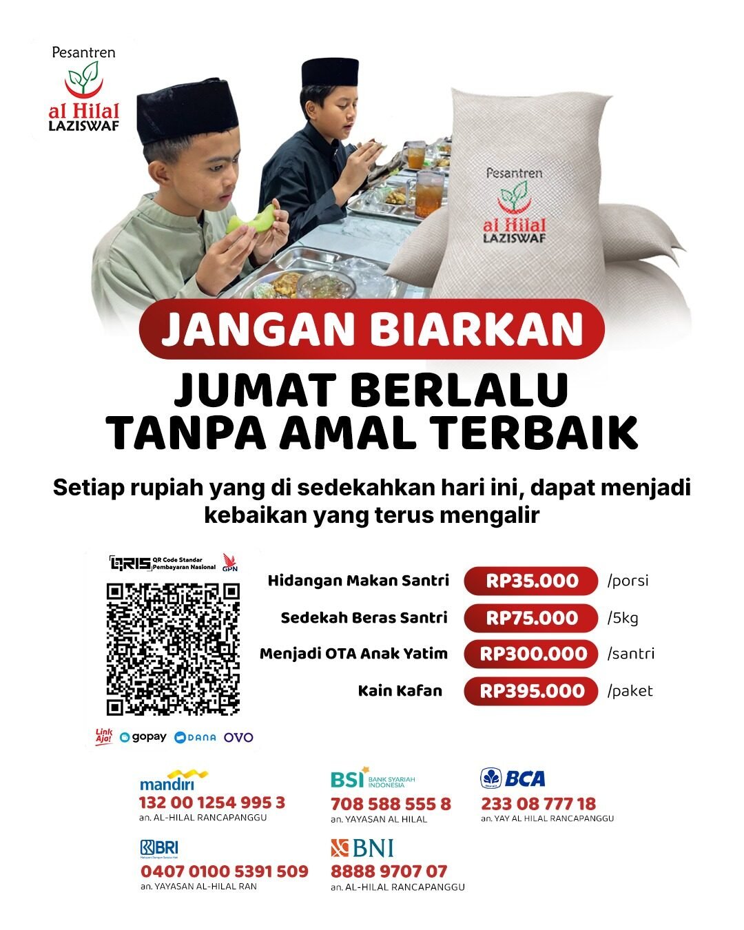 Sedekah Jumat Berkah, Amalan Terbaik di Hari Terbaik Bersama Al Hilal