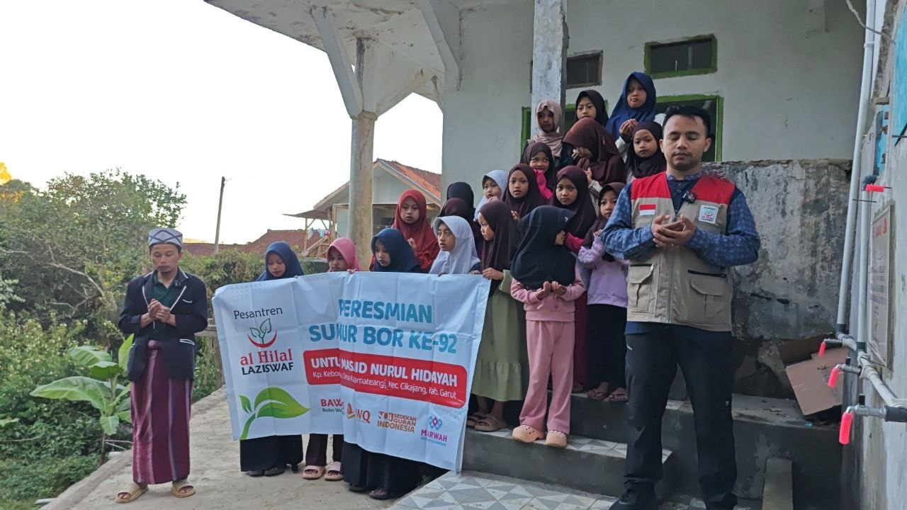 Alhamdulillah, Sumur Bor ke-92 LAZISWAF Pesantren Al Hilal Diresmikan untuk Masjid Nurul Hidayah di Cikajang Garut