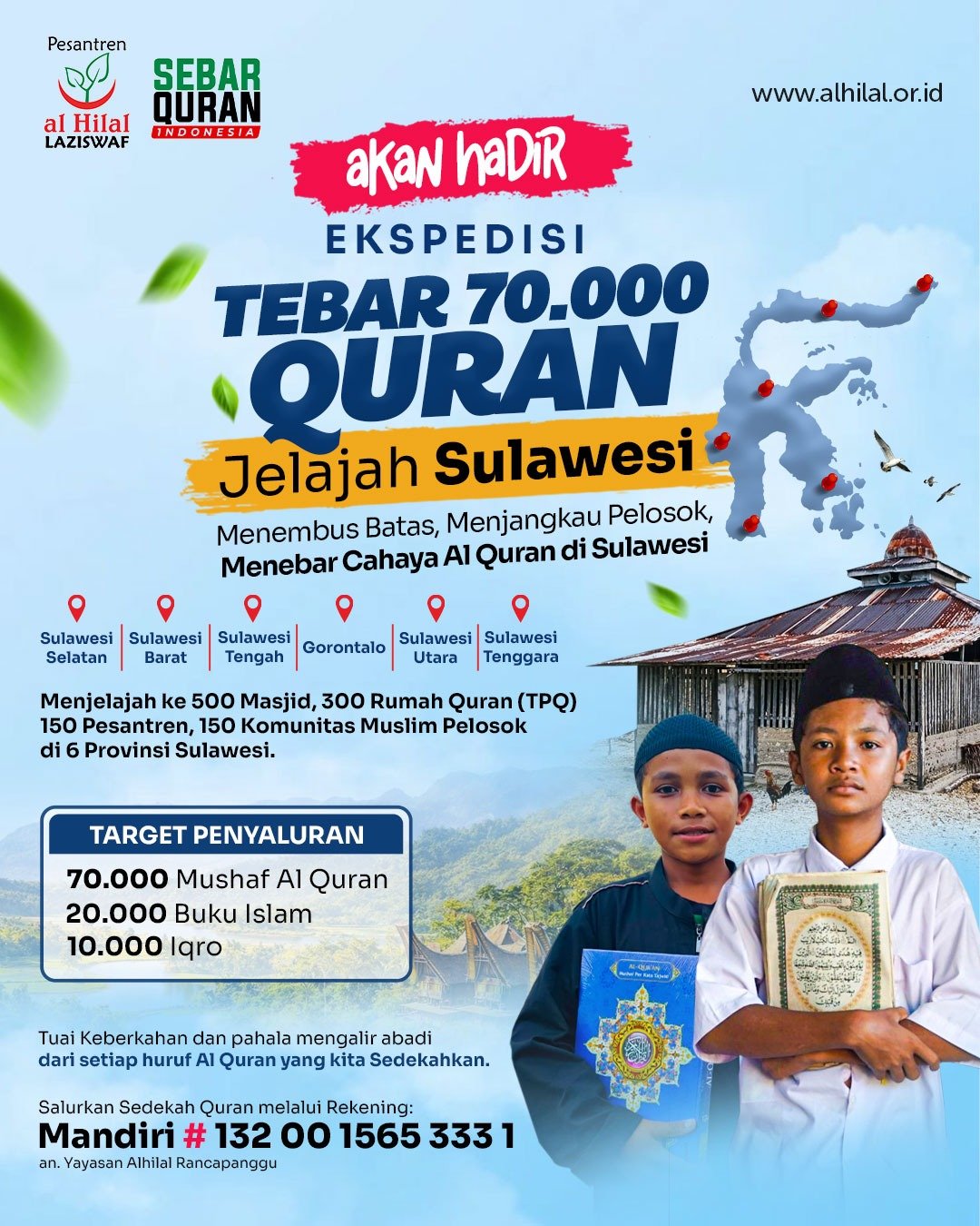 Ekspedisi Tebar 70.000 Quran Jelajah Sulawesi, Sedekah Al Quran untuk Pelosok Negeri
