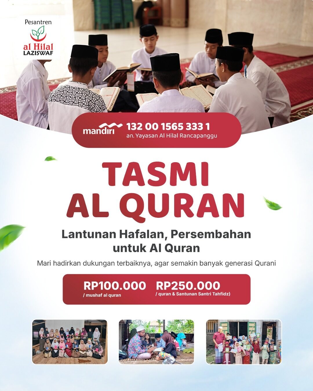 Sedekah Mushaf Al Quran: Program Tasmi Al Quran LAZISWAF Al Hilal