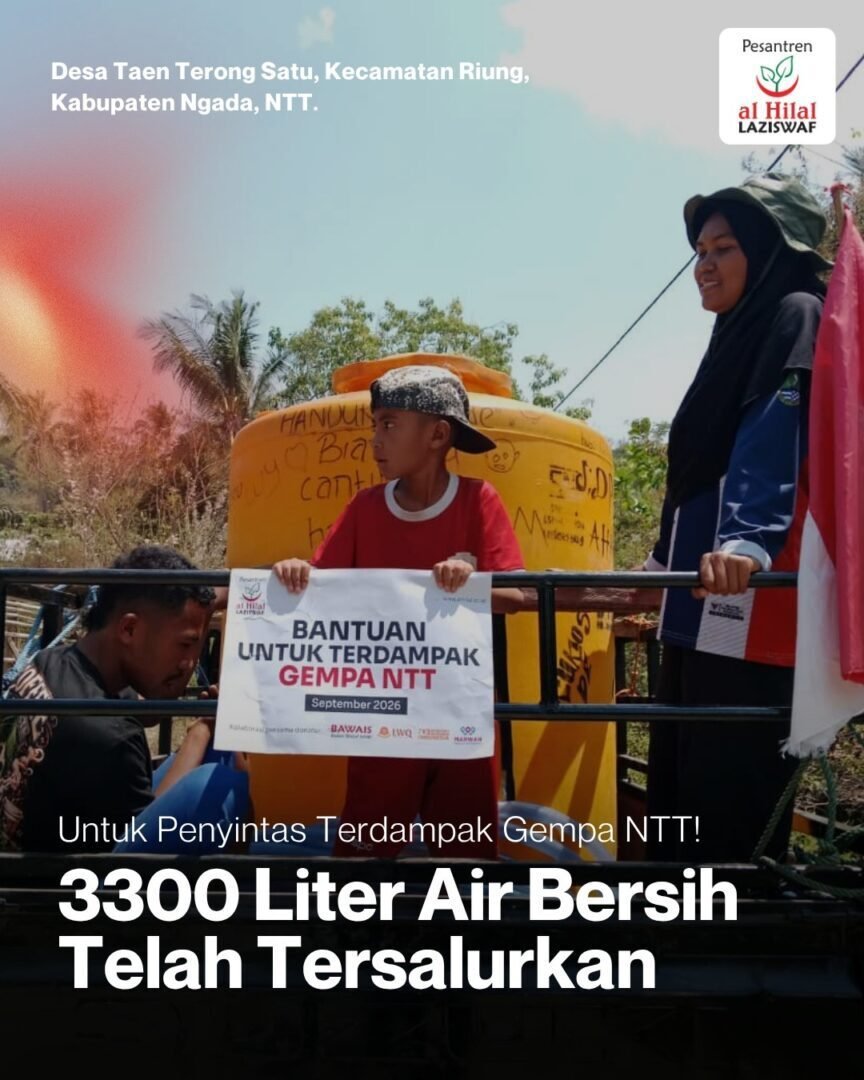 Bantuan Air Bersih untuk Penyintas Gempa NTT, LAZISWAF Al Hilal Salurkan 3300 Liter