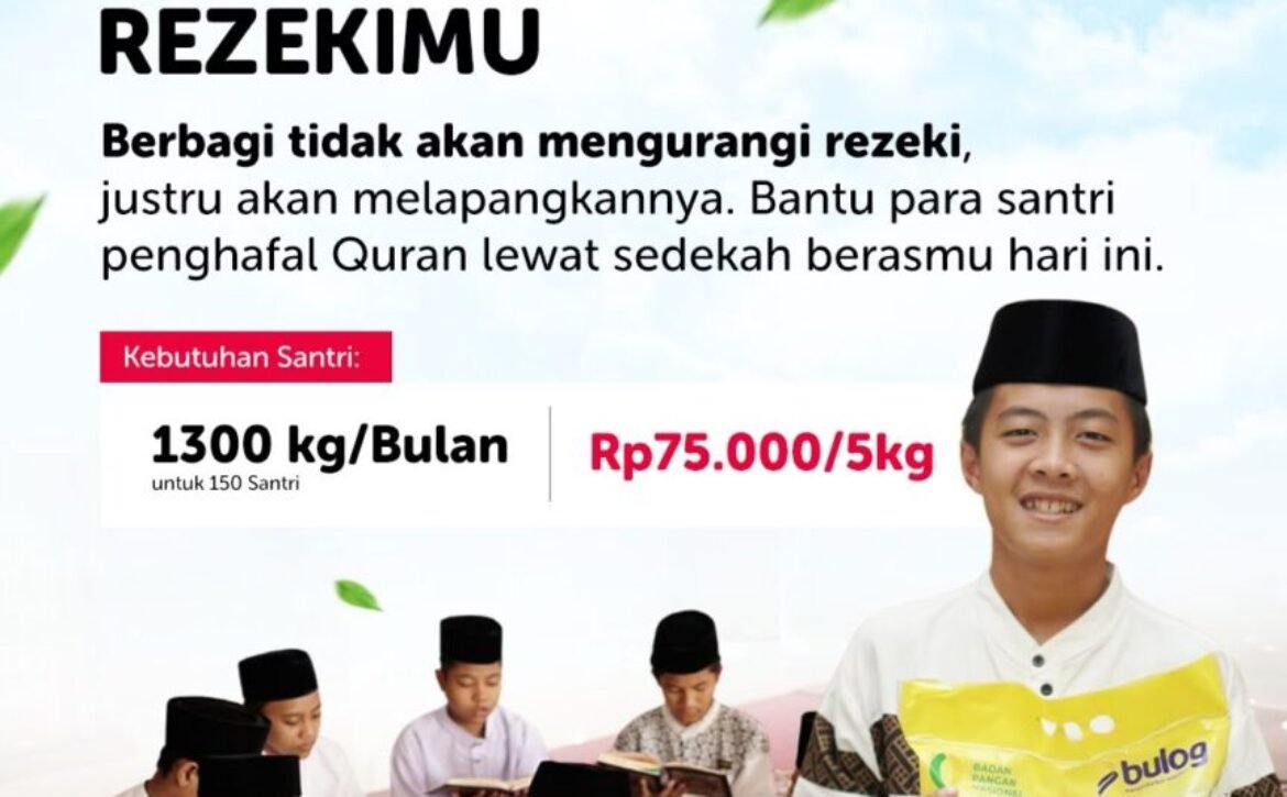 Sedekah Beras Santri Penghafal Quran, Mulai Rp75.000/5Kg