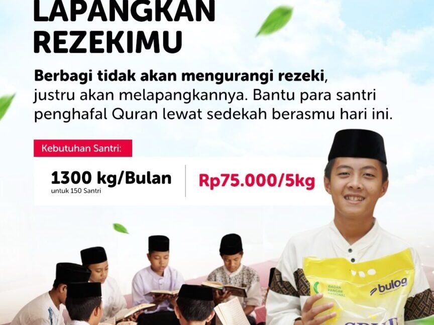 Sedekah Beras Santri Penghafal Quran, Mulai Rp75.000/5Kg