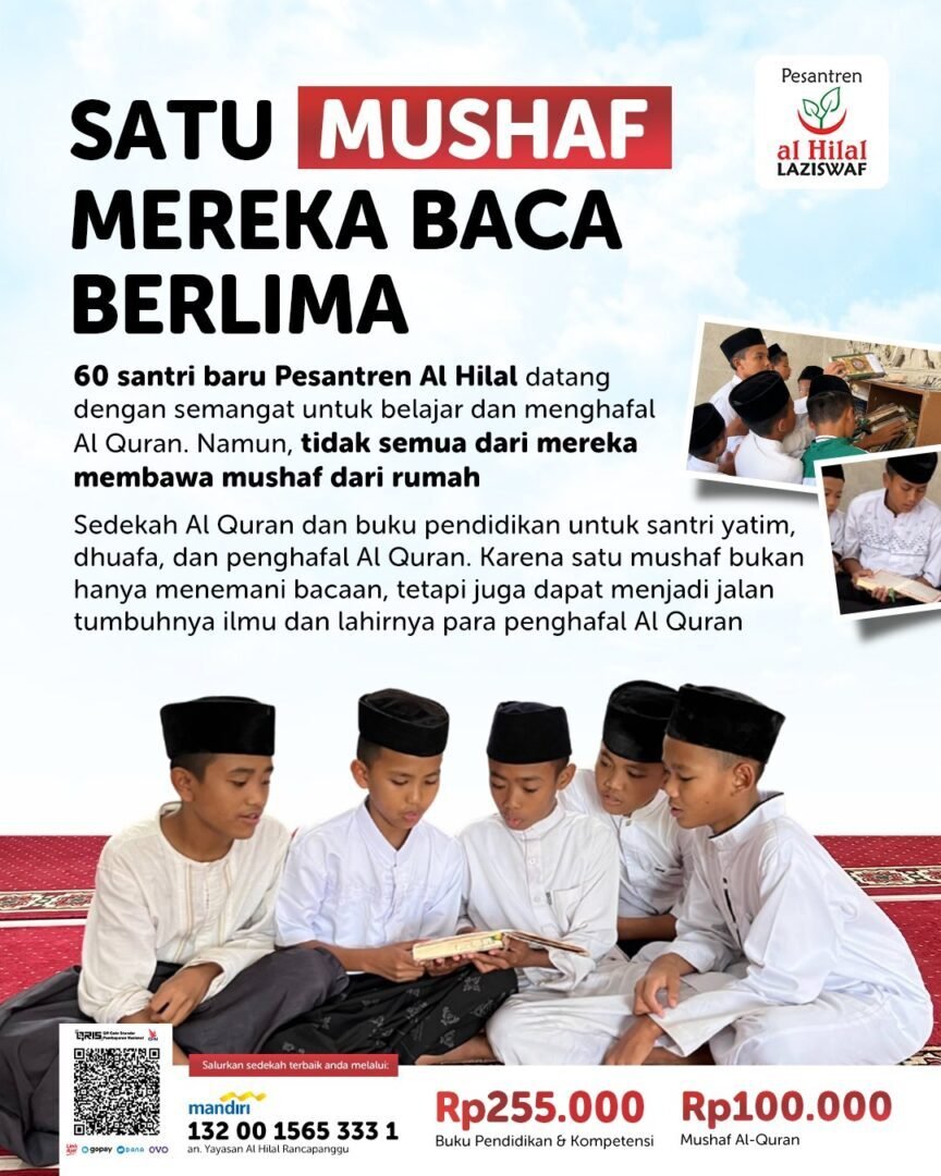 Sedekah Mushaf Al Quran untuk Santri Yatim dan Dhuafa Al Hilal