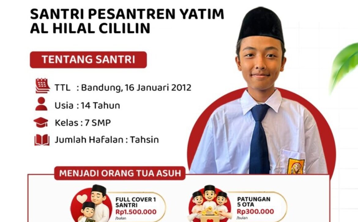 Yuk, Jadi Orang Tua Asuh Santri Yatim Al Hilal, Kenali Kisah Abu Rijal Adha