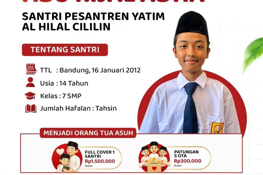 Yuk, Jadi Orang Tua Asuh Santri Yatim Al Hilal, Kenali Kisah Abu Rijal Adha