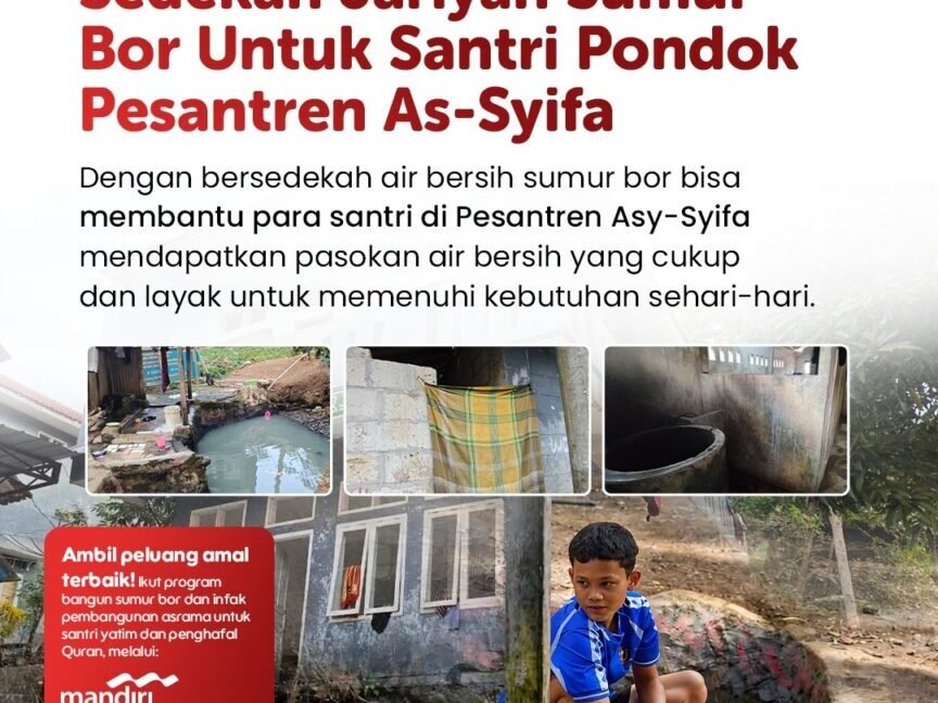 Sedekah Jariyah Sumur Bor untuk Santri Pesantren Asy-Syifa Pangandaran