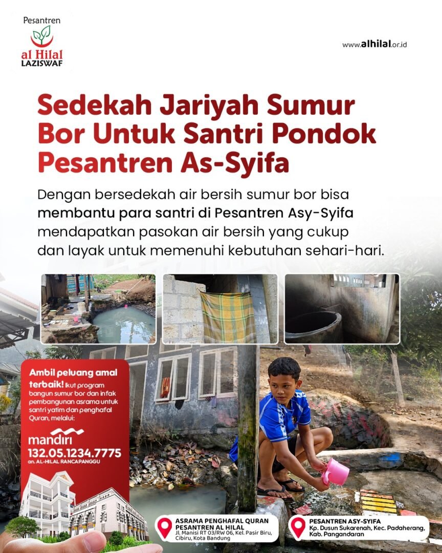 Sedekah Jariyah Sumur Bor untuk Santri Pesantren Asy-Syifa Pangandaran