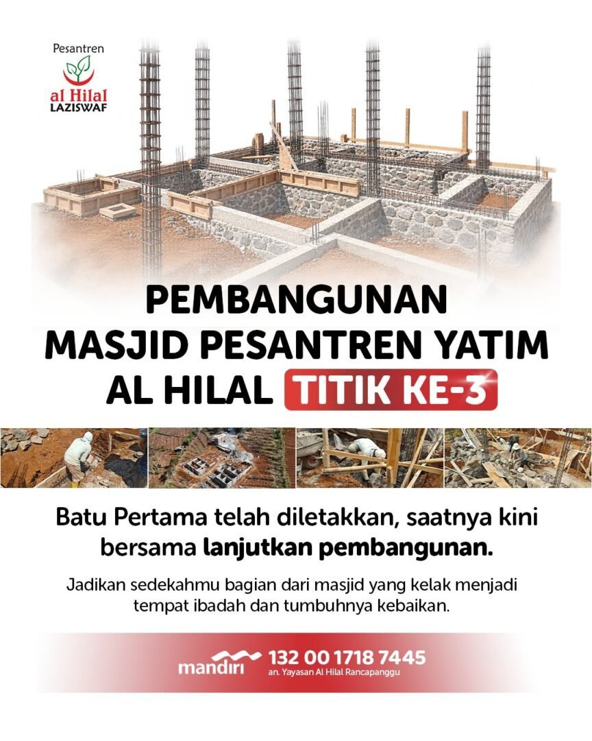 Pembangunan Masjid Pesantren Yatim Al Hilal Titik Ke-3, Ayo Lanjutkan Bersama