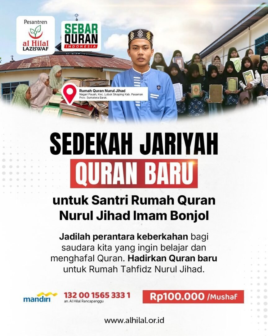 Sedekah Jariyah Quran Baru untuk Santri Rumah Quran Nurul Jihad Pasaman