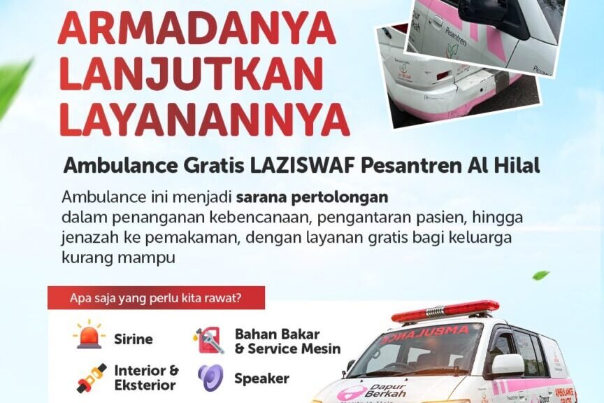 Bantu Rawat Ambulance Gratis LAZISWAF Pesantren Al Hilal agar Terus Melayani