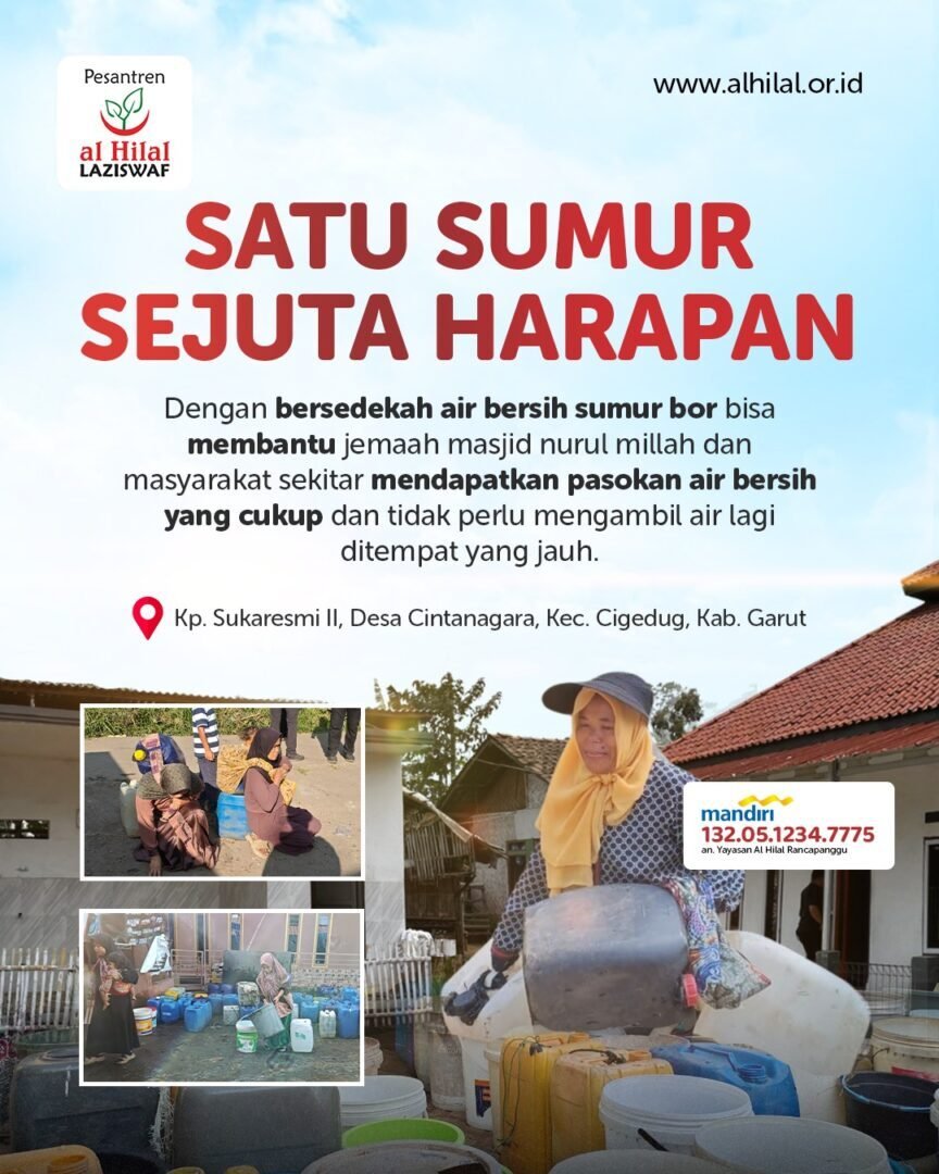 Sedekah Air Bersih Sumur Bor untuk Jemaah Masjid Nurul Millah, Garut