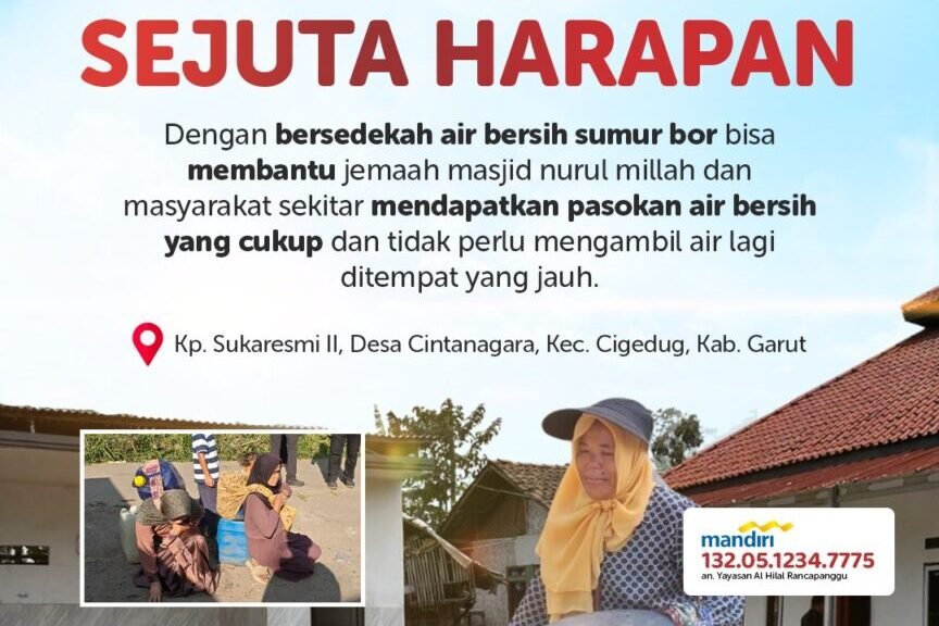 Sedekah Air Bersih Sumur Bor untuk Jemaah Masjid Nurul Millah, Garut