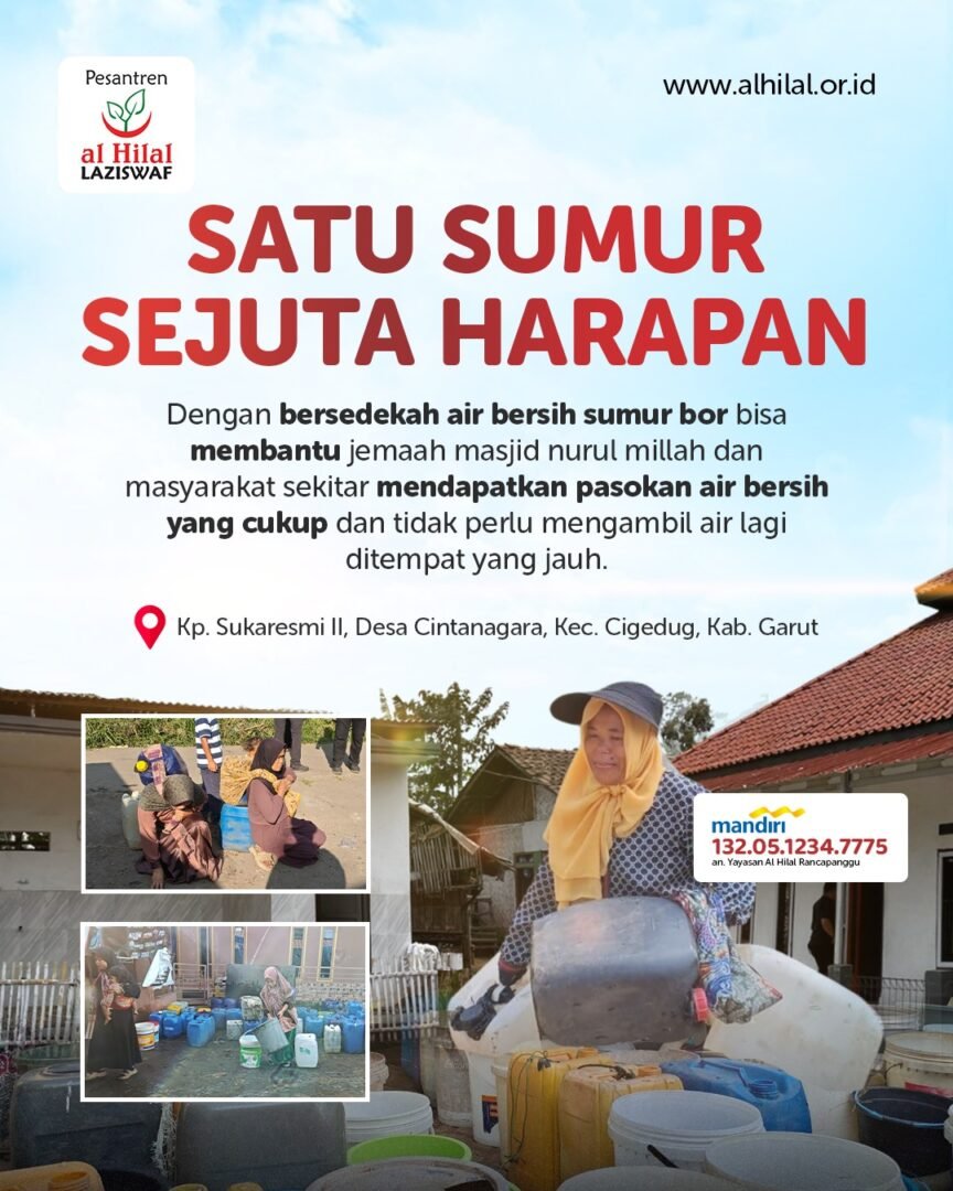 Sedekah Air Bersih Sumur Bor untuk Jemaah Masjid Nurul Millah, Garut